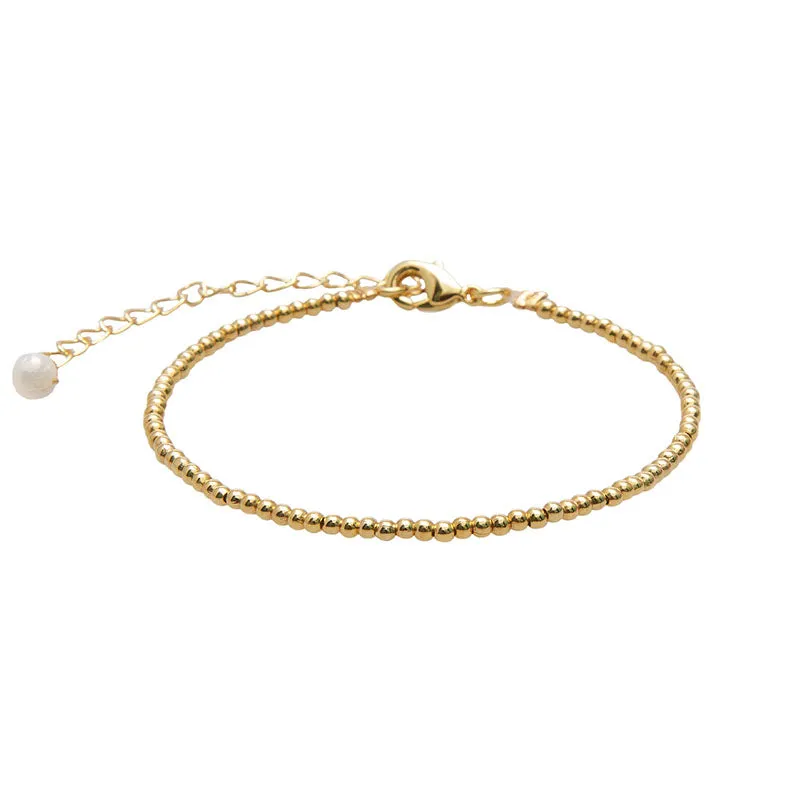 Gold 2mm Bead Bracelet sold by Lotus & Luna