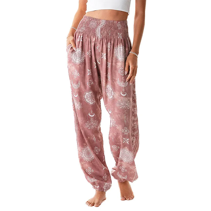 Dusty Rose Lotus Moon Harem Pants sold by Lotus & Luna