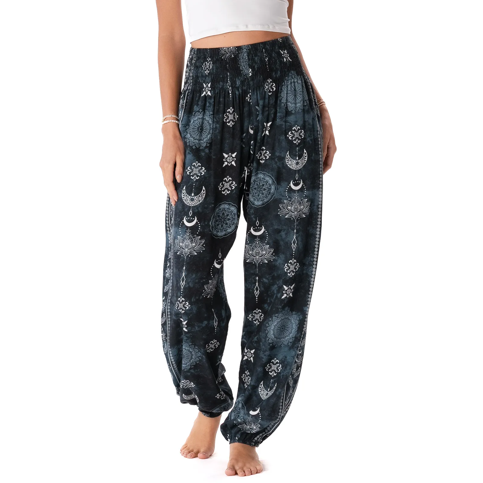 Midnight Lotus Moon Harem Pants sold by Lotus & Luna