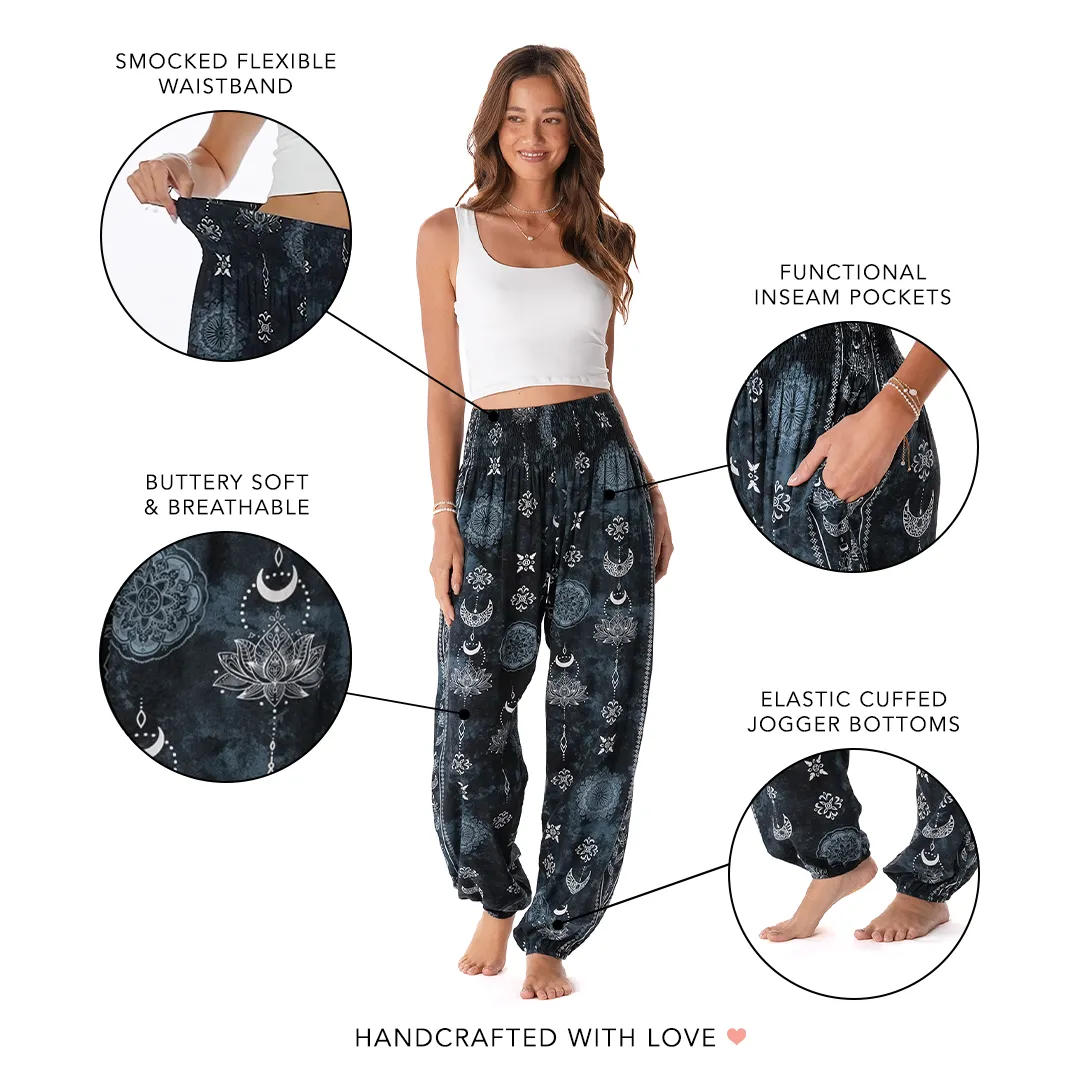 Midnight Lotus Moon Harem Pants sold by Lotus & Luna product image thumbnail 4