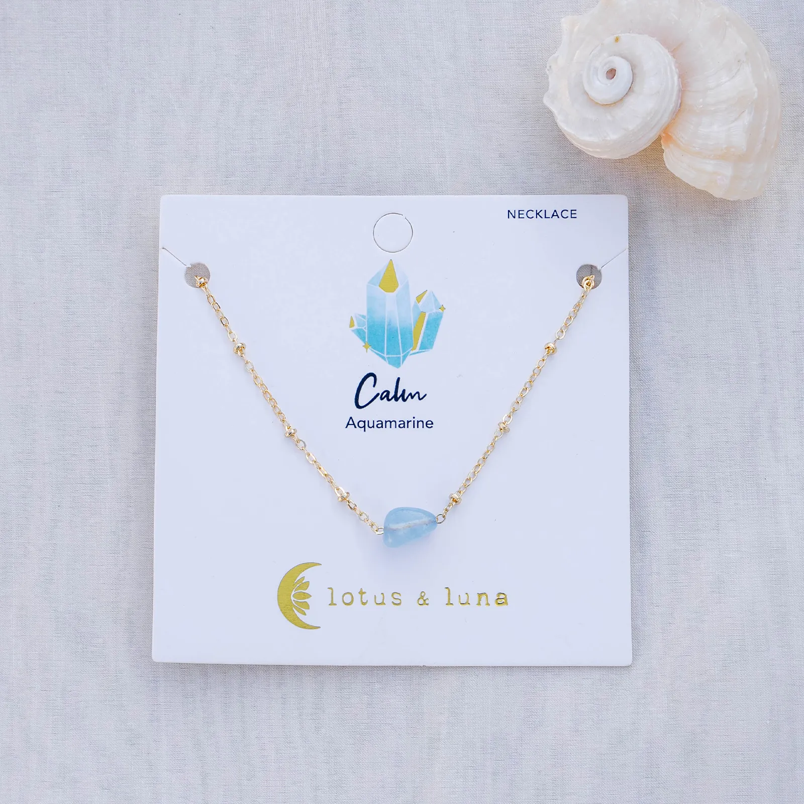 Aquamarine Necklace sold by Lotus & Luna product image thumbnail 4
