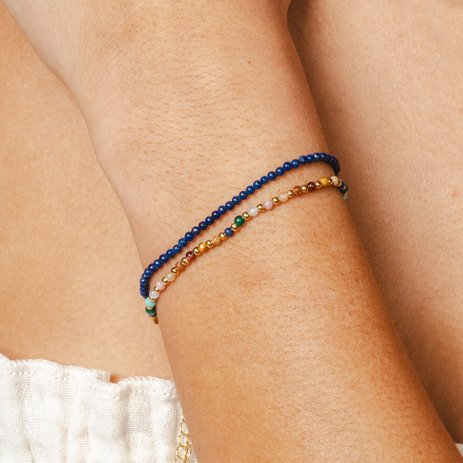 Wisdom 2mm Metal Accent Healing Bracelet sold by Lotus & Luna product image thumbnail 2