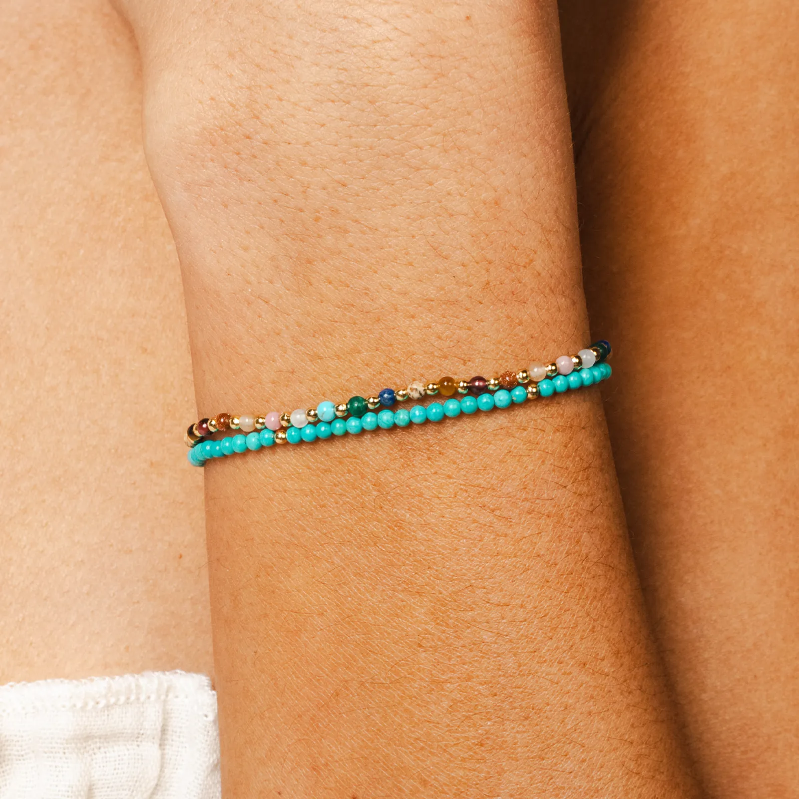 Enlightenment 2mm Metal Accent Healing Bracelet sold by Lotus & Luna product image thumbnail 2