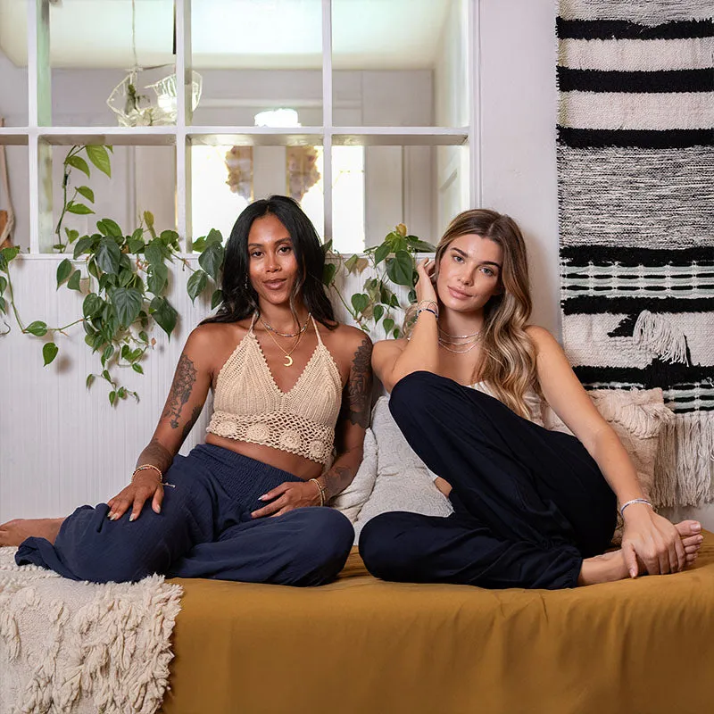 Oxford Wide Leg Cotton Pants sold by Lotus & Luna product image thumbnail 3