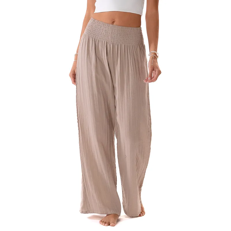 Stone Wide Leg Cotton Pants sold by Lotus & Luna