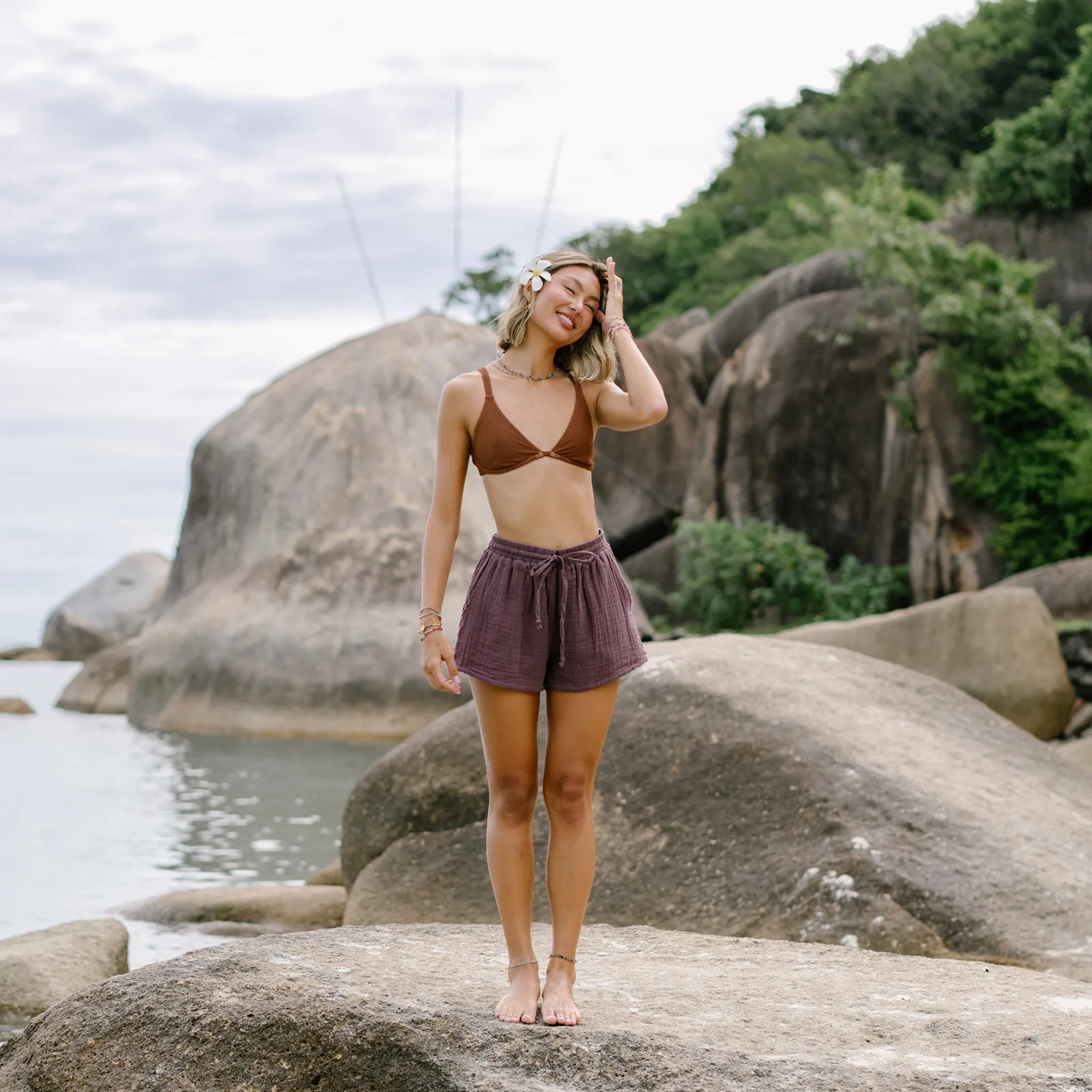 Lunar Sky Cotton Cabana Shorts sold by Lotus & Luna product image thumbnail 2