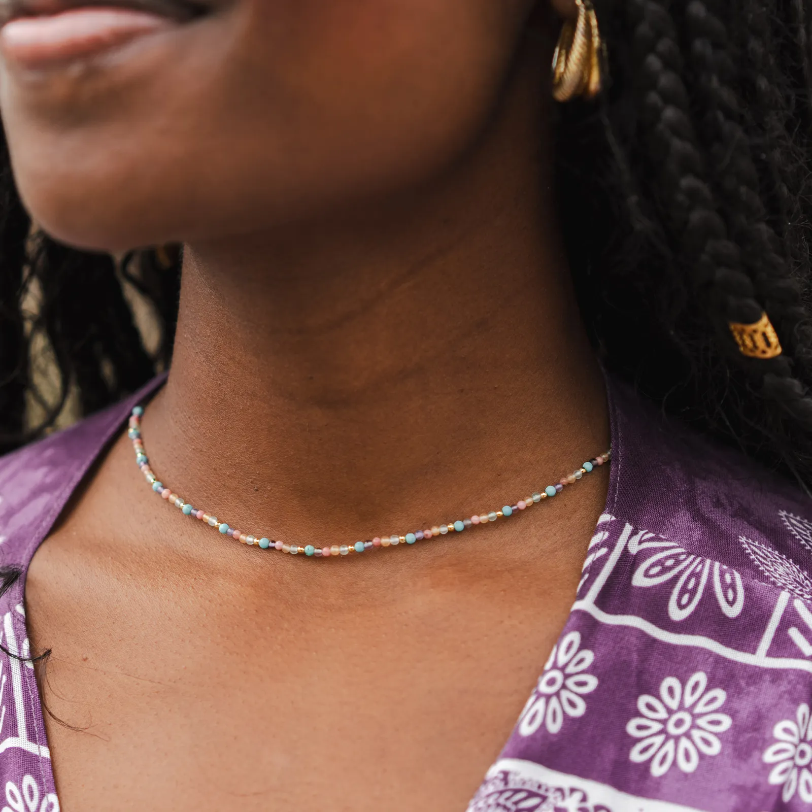 Vibrant Spirit 2mm Metal Accent Healing Necklace sold by Lotus & Luna product image thumbnail 5