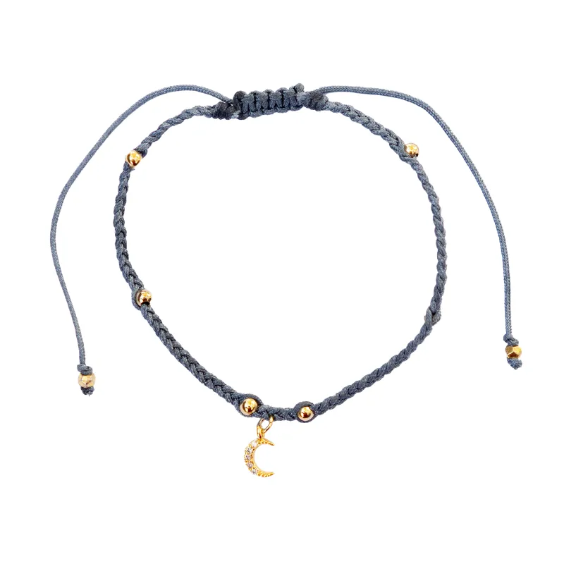 Midnight Moon Braided Charm Bracelet sold by Lotus & Luna