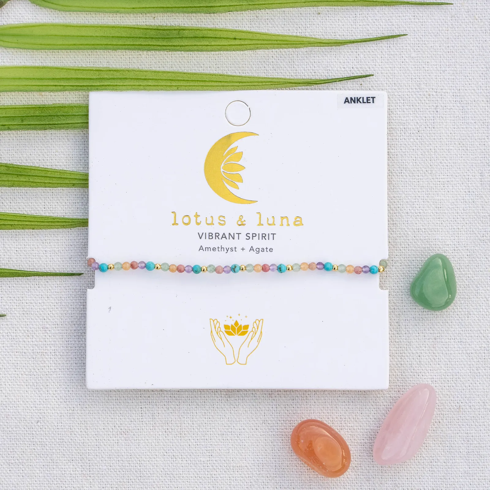 Vibrant Spirit Healing 2mm Anklet sold by Lotus & Luna product image thumbnail 3