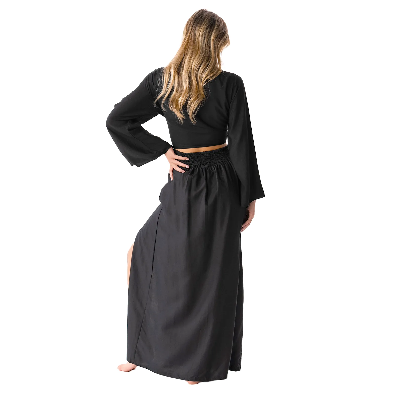 Black Daydreamer + Rayon Maxi Skirt Set sold by Lotus & Luna product image thumbnail 5