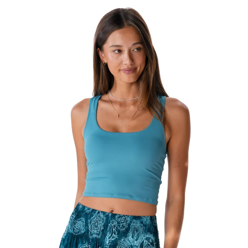 Aquamarine Vinyasa Tank sold by Lotus & Luna