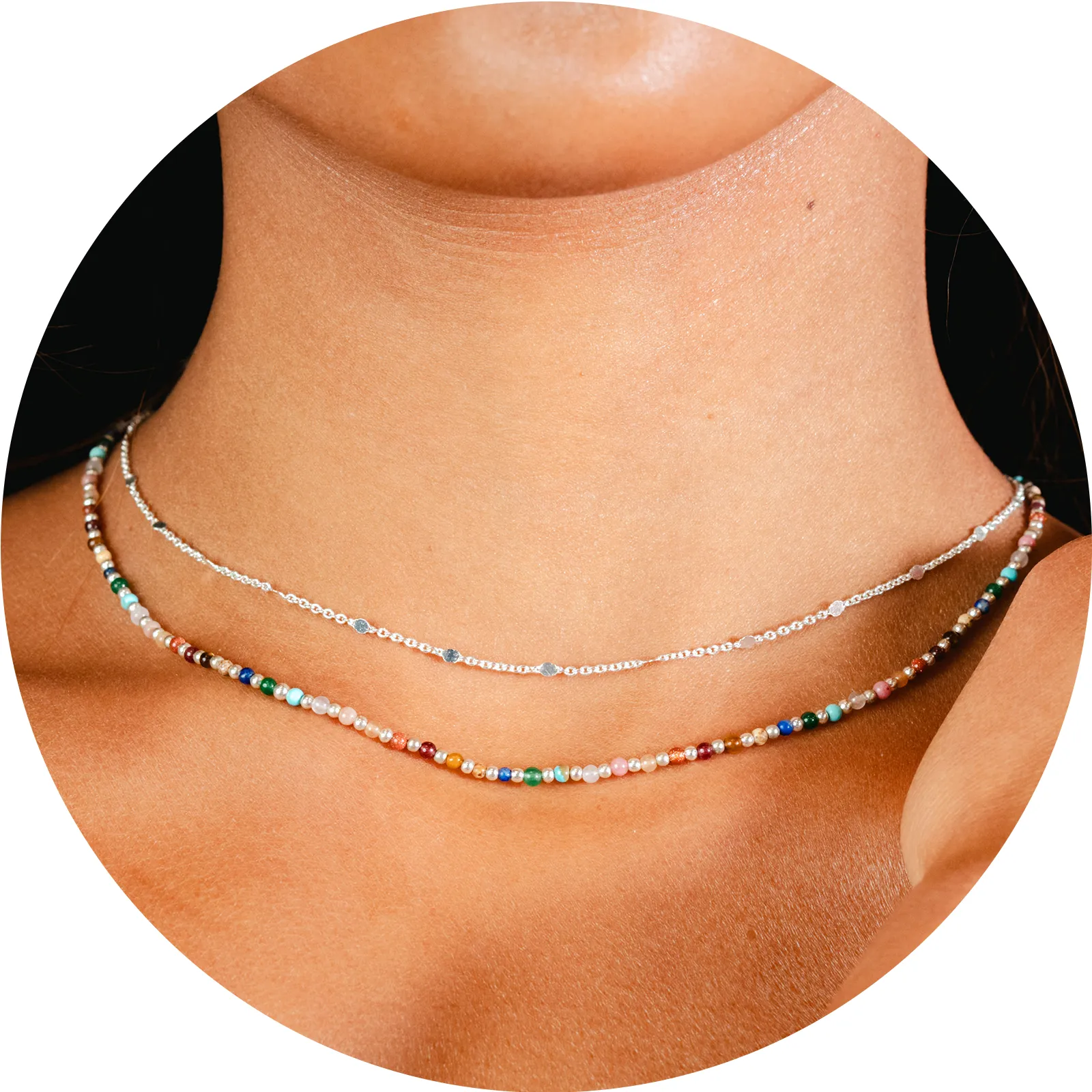 Master Healer 2mm Healing + Circles in the Sand Necklace Stack sold by Lotus & Luna product image thumbnail 4