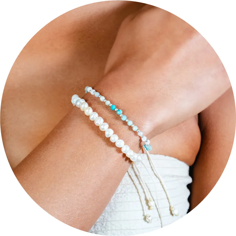 Moon & Sea 3mm Healing + 4mm Self Love Bracelet Stack sold by Lotus & Luna