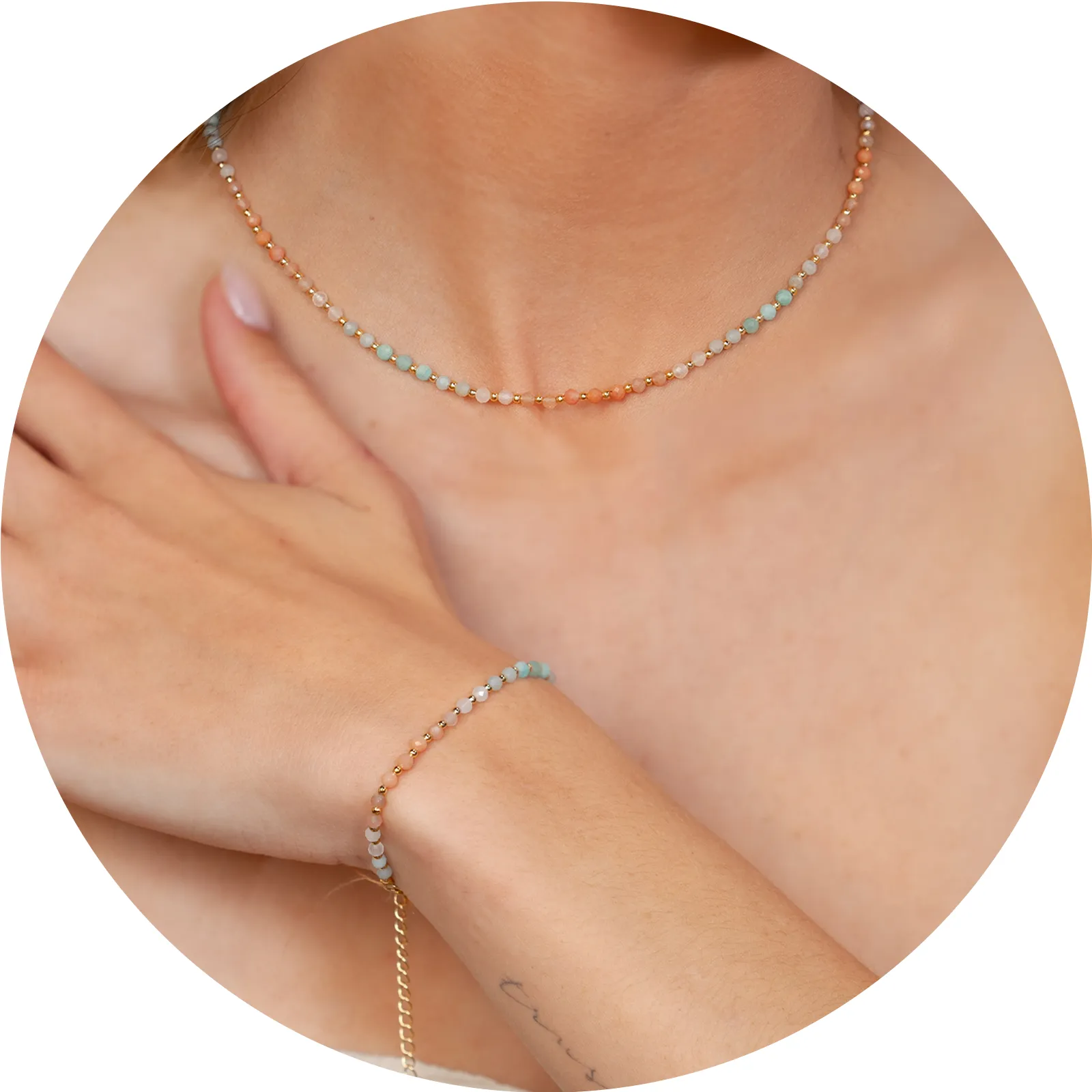 Positive Energy 3mm Healing Necklace + Bracelet Set sold by Lotus & Luna