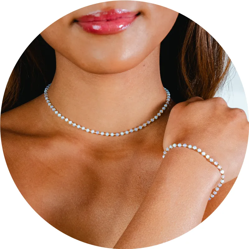 Moon Dancer 3mm Necklace + Bracelet Set sold by Lotus & Luna
