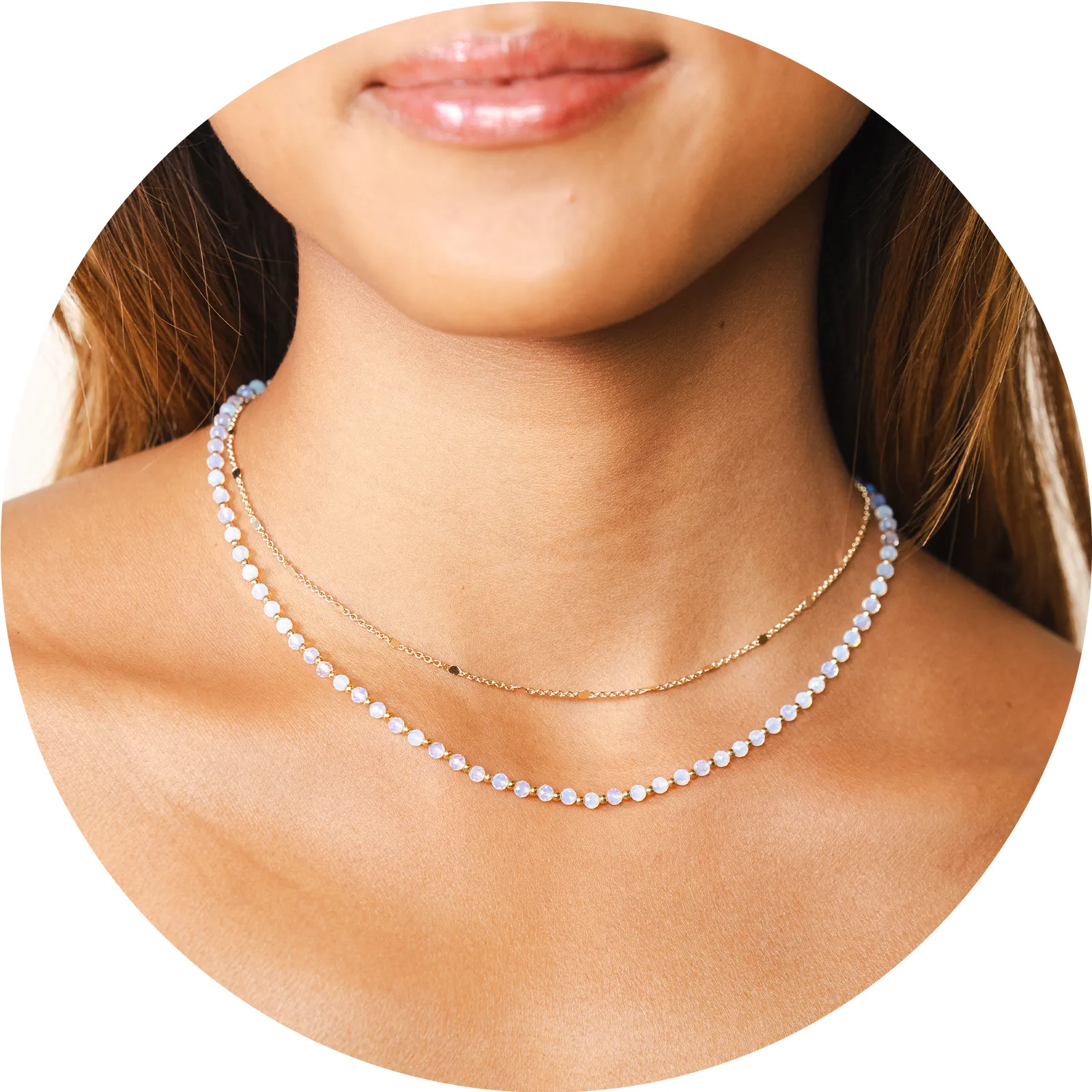 Moon Dancer 3mm Healing + Circles in the Sand Necklace Stack sold by Lotus & Luna