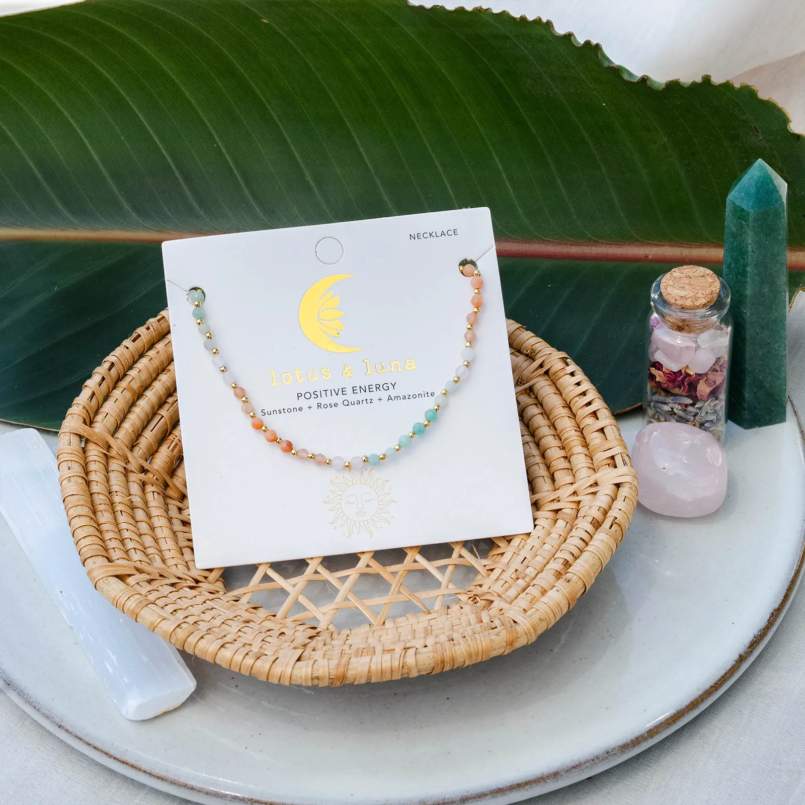 Positive Energy 3mm Healing + Circles in the Sand Necklace Stack sold by Lotus & Luna product image thumbnail 2