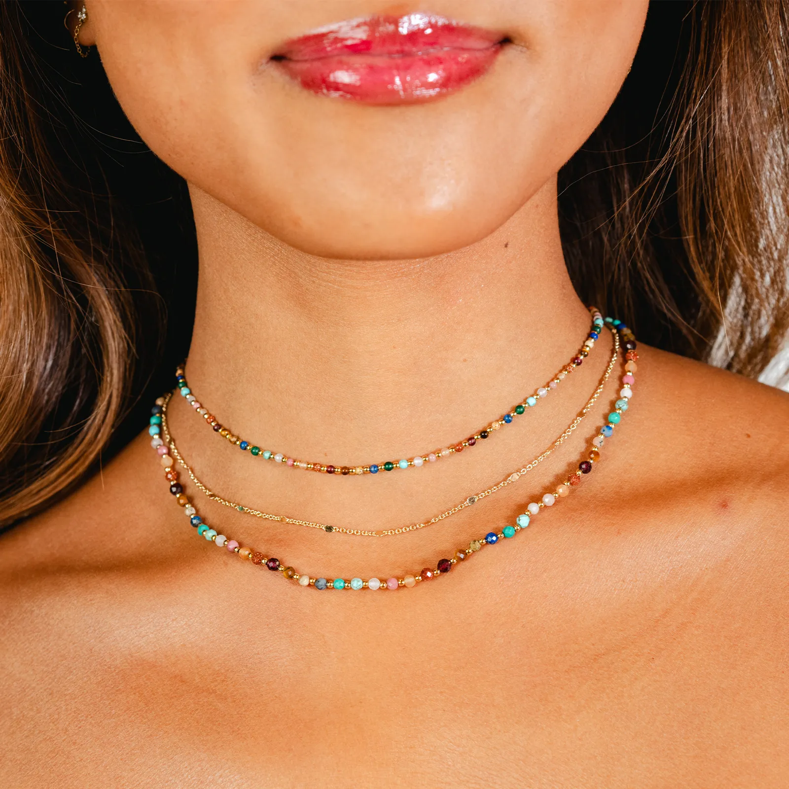 Master Healer 3mm + 2mm Necklace Stack sold by Lotus & Luna product image thumbnail 2