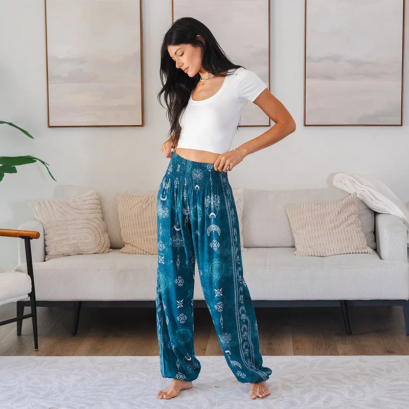 Cosmic Teal Harem Pants sold by Lotus & Luna product image thumbnail 3