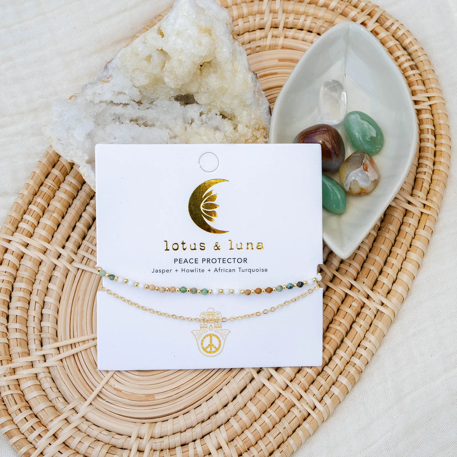 Peace Protector 2mm Layered Healing Bracelet sold by Lotus & Luna product image thumbnail 3