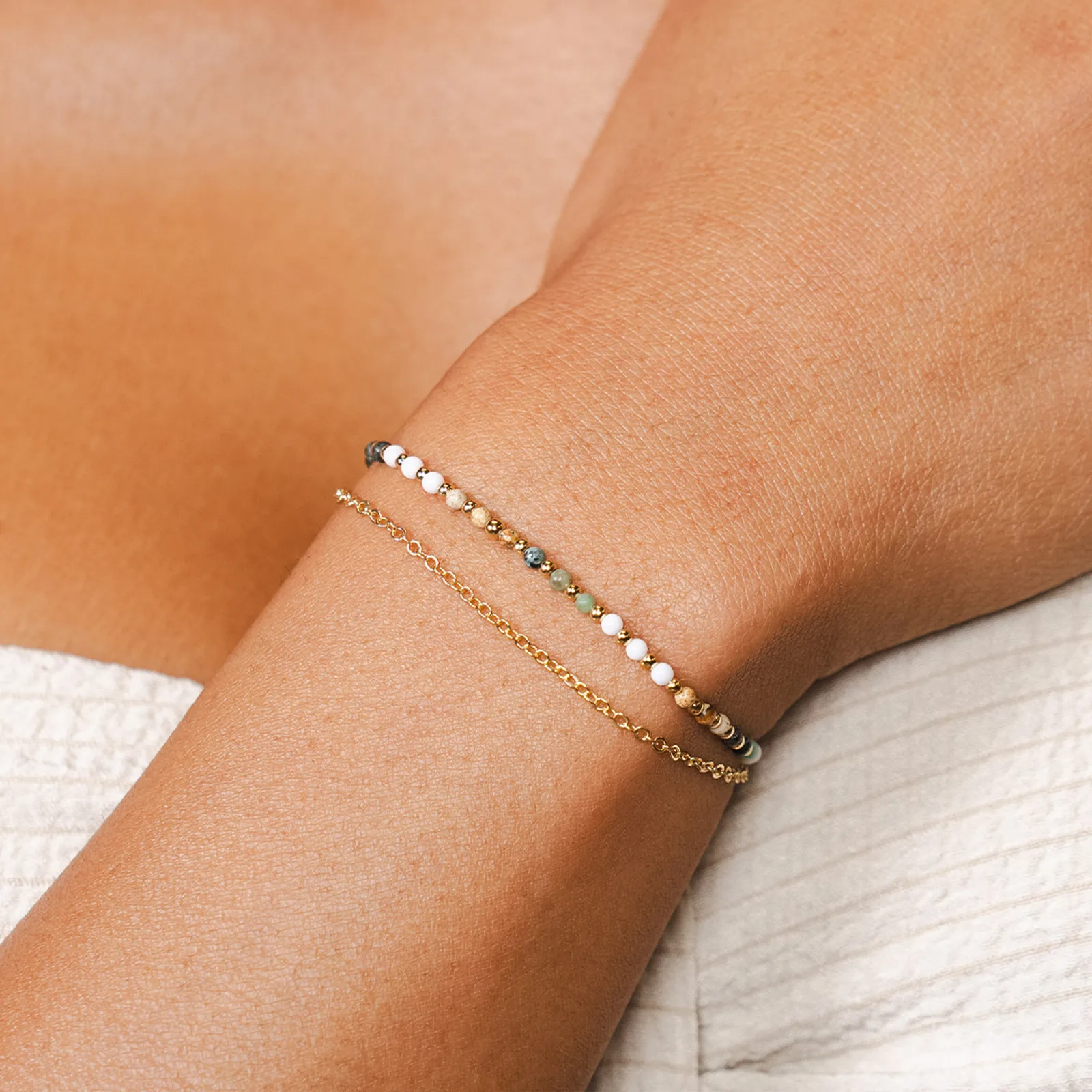 Peace Protector 2mm Layered Healing Bracelet sold by Lotus & Luna product image thumbnail 2
