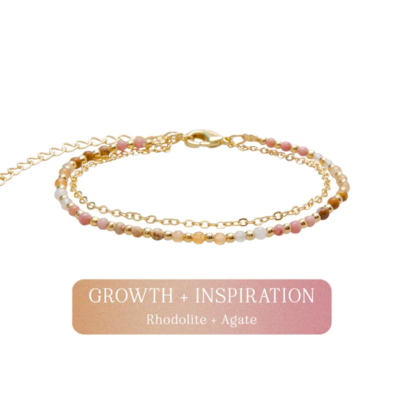 Growth & Inspiration 2mm Layered Healing Bracelet sold by Lotus & Luna