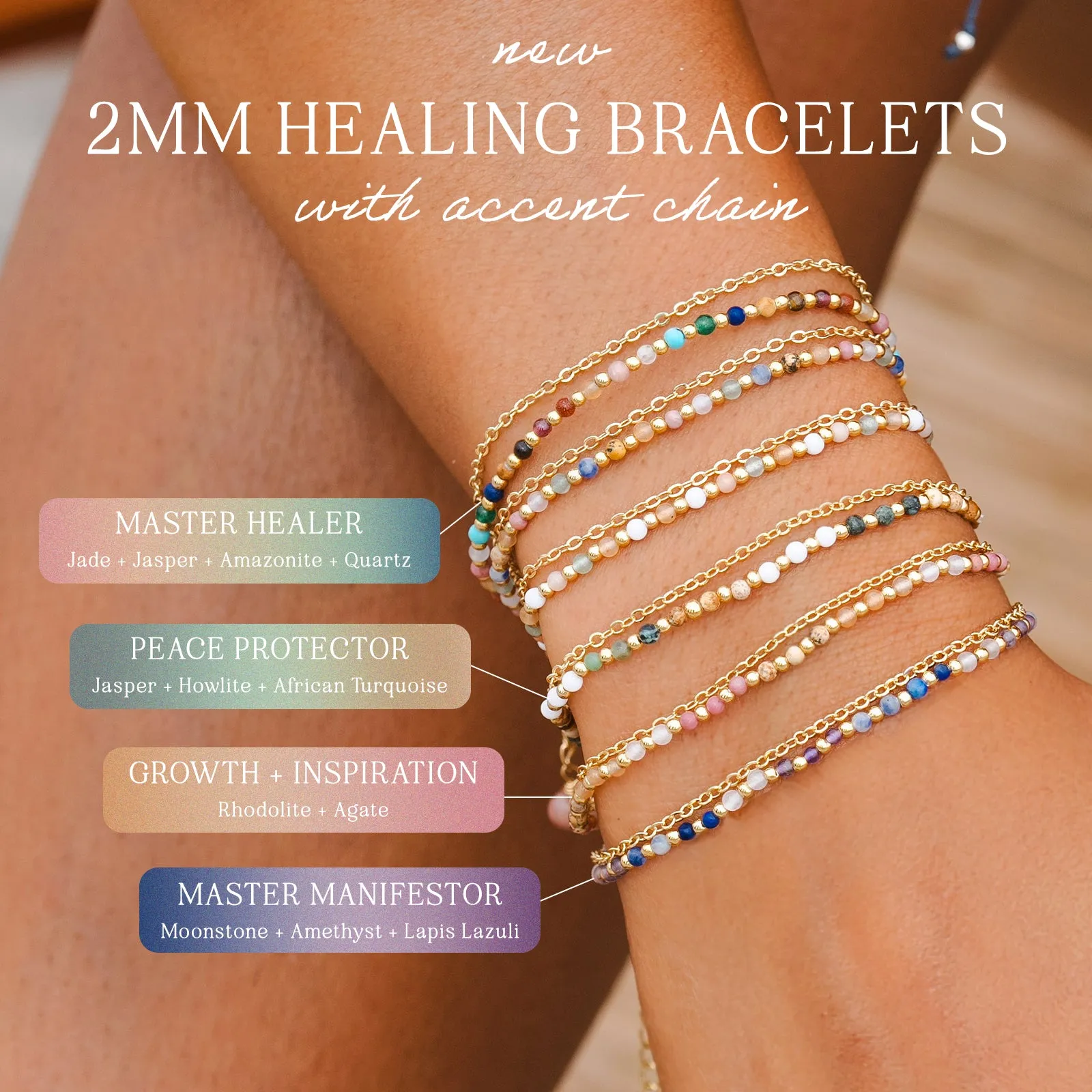 Master Manifestor 2mm Layered Healing Bracelet sold by Lotus & Luna product image thumbnail 3