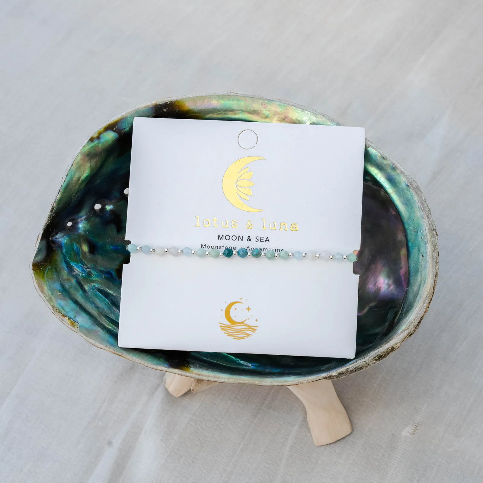 Moon & Sea 3mm Metal Accent Bracelet sold by Lotus & Luna product image thumbnail 5