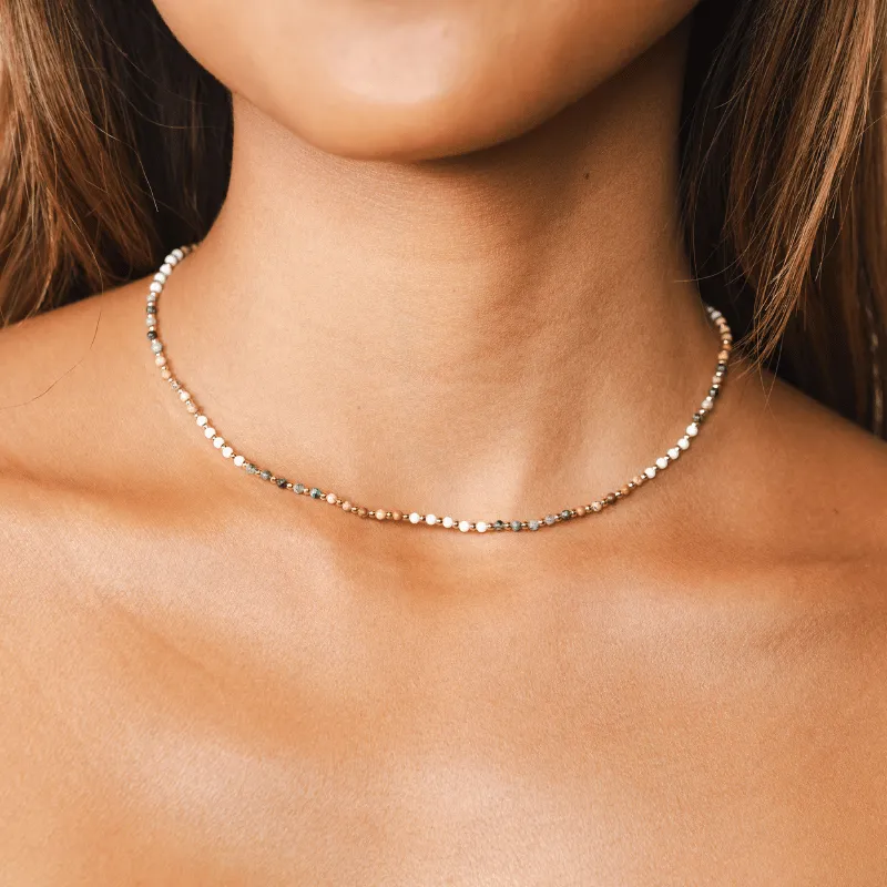 Peace Protector 2mm Metal Accent Healing Necklace sold by Lotus & Luna