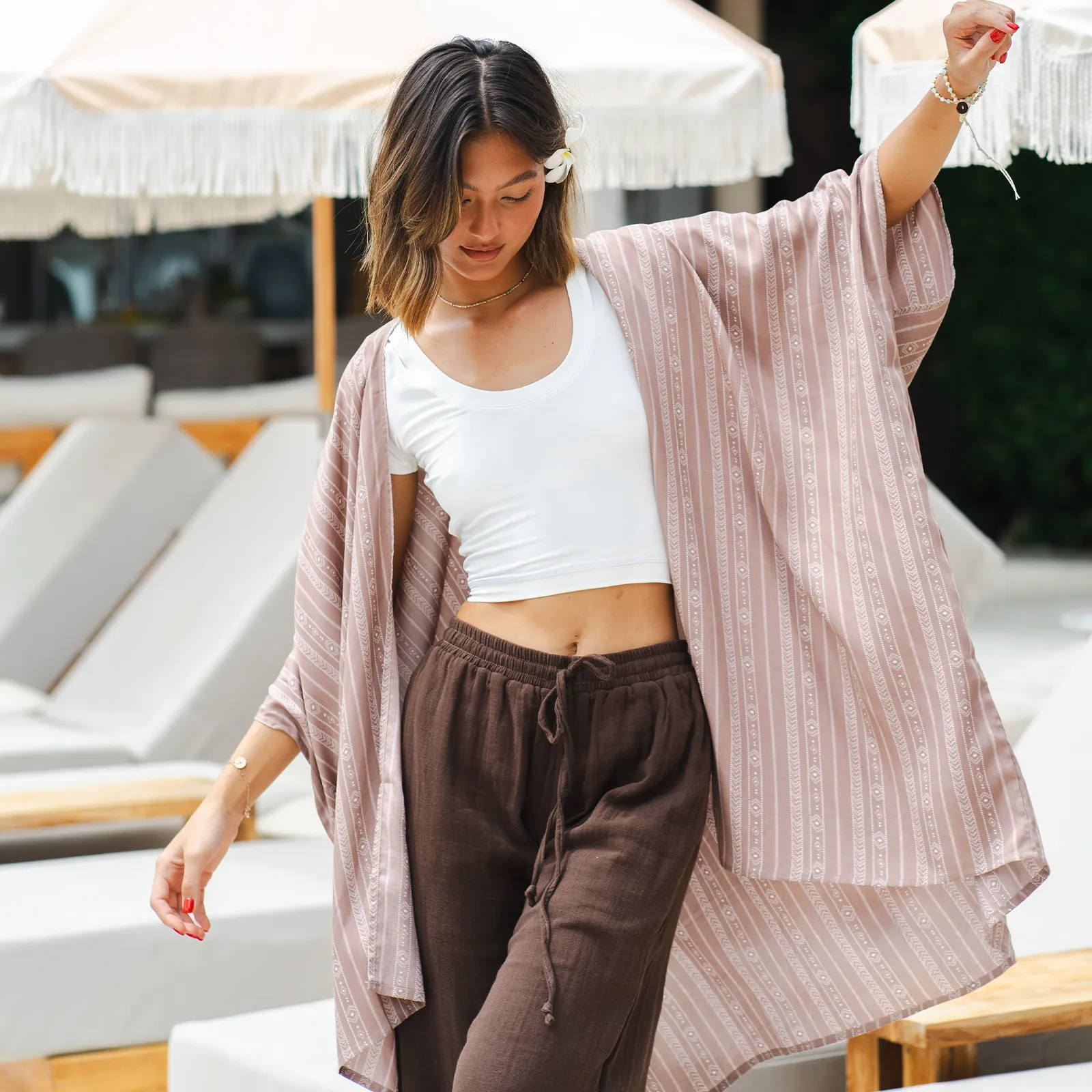 Yao Tribal Print Kimono sold by Lotus & Luna product image thumbnail 2