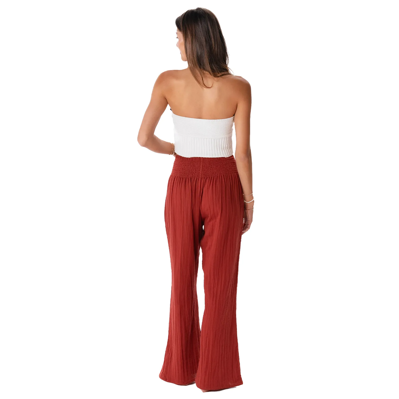 Seaside Spice Wide Leg Cotton Pants sold by Lotus & Luna product image thumbnail 5