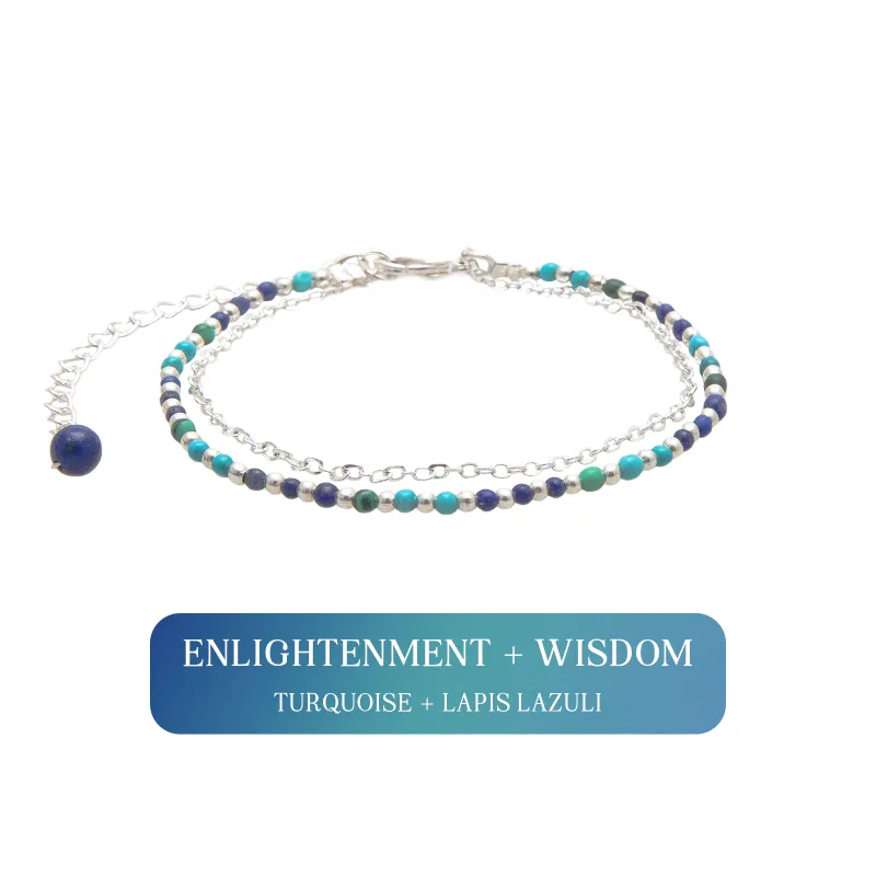 Enlightenment + Wisdom 2mm Layered Healing Bracelet sold by Lotus & Luna