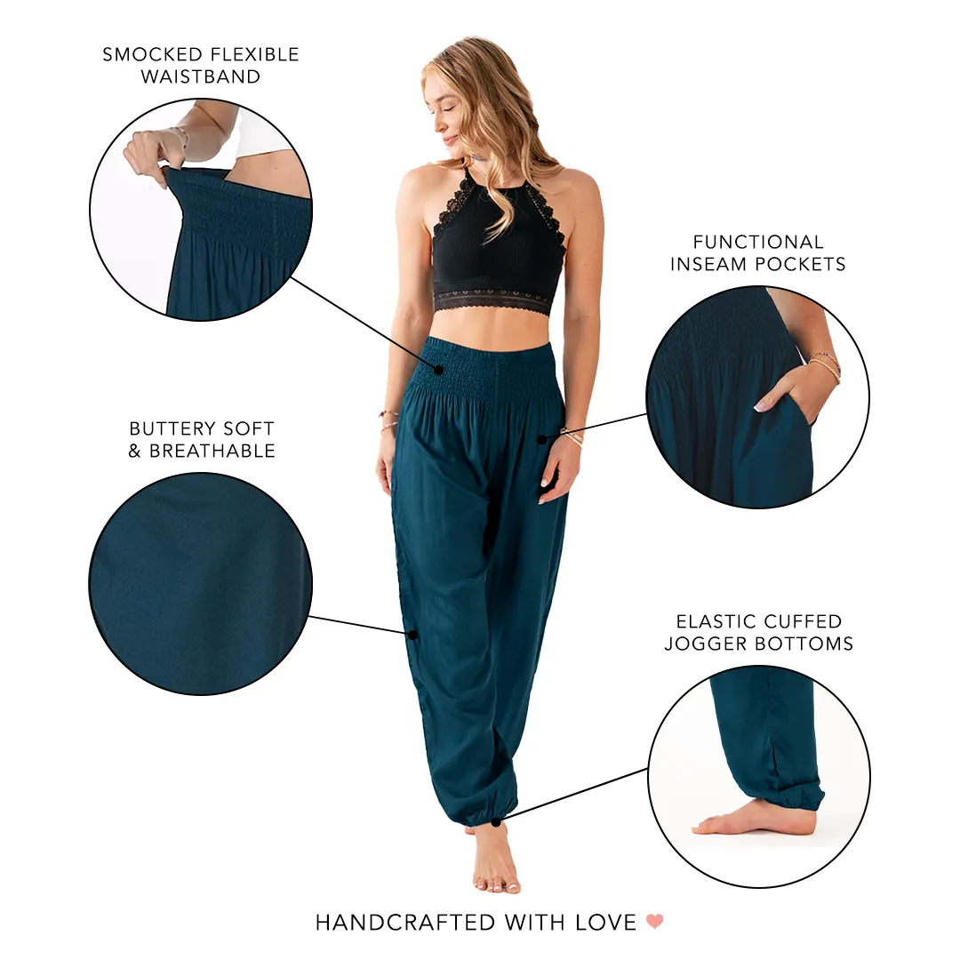 Deep Teal Harem Pants sold by Lotus & Luna product image thumbnail 4