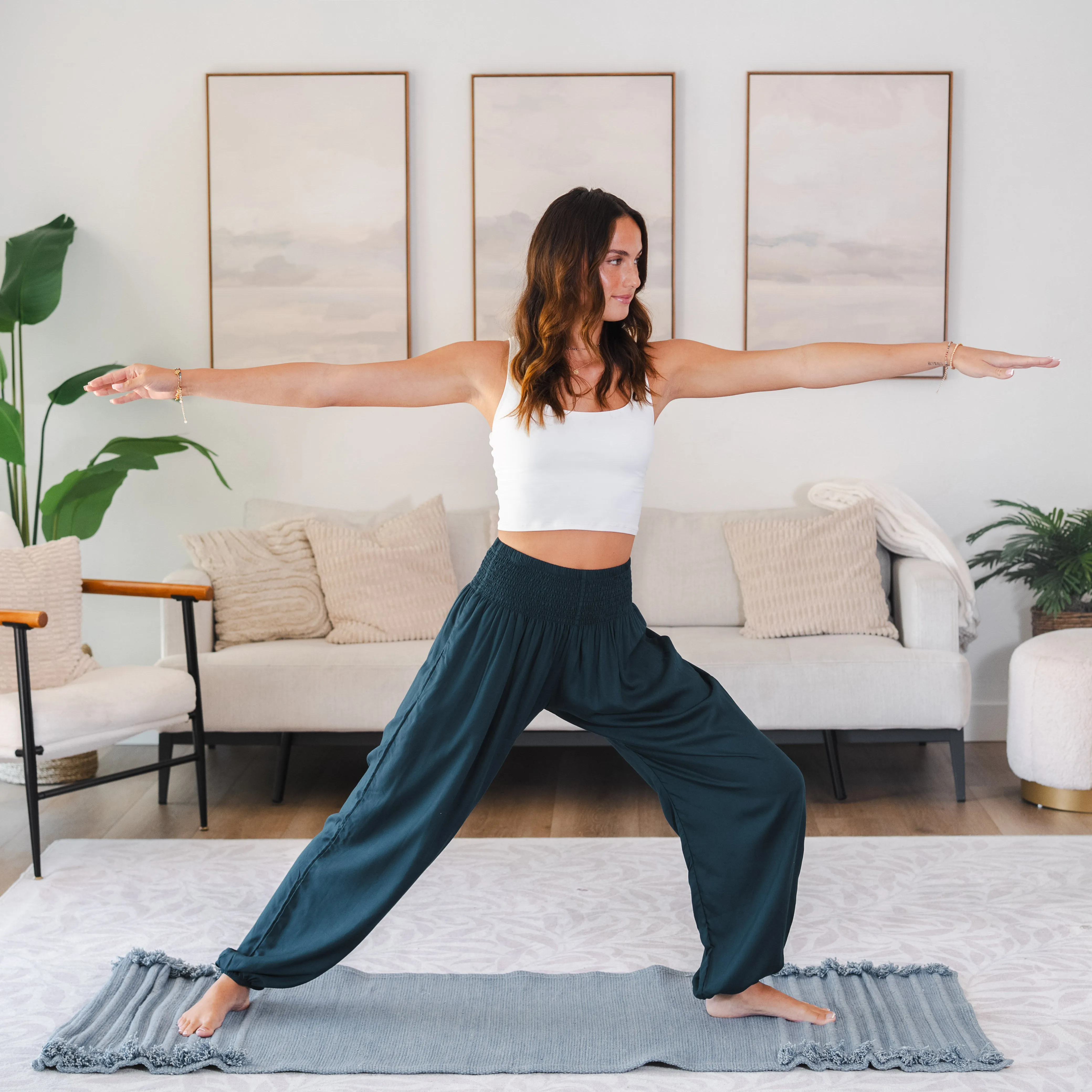 Deep Teal Harem Pants sold by Lotus & Luna product image thumbnail 3