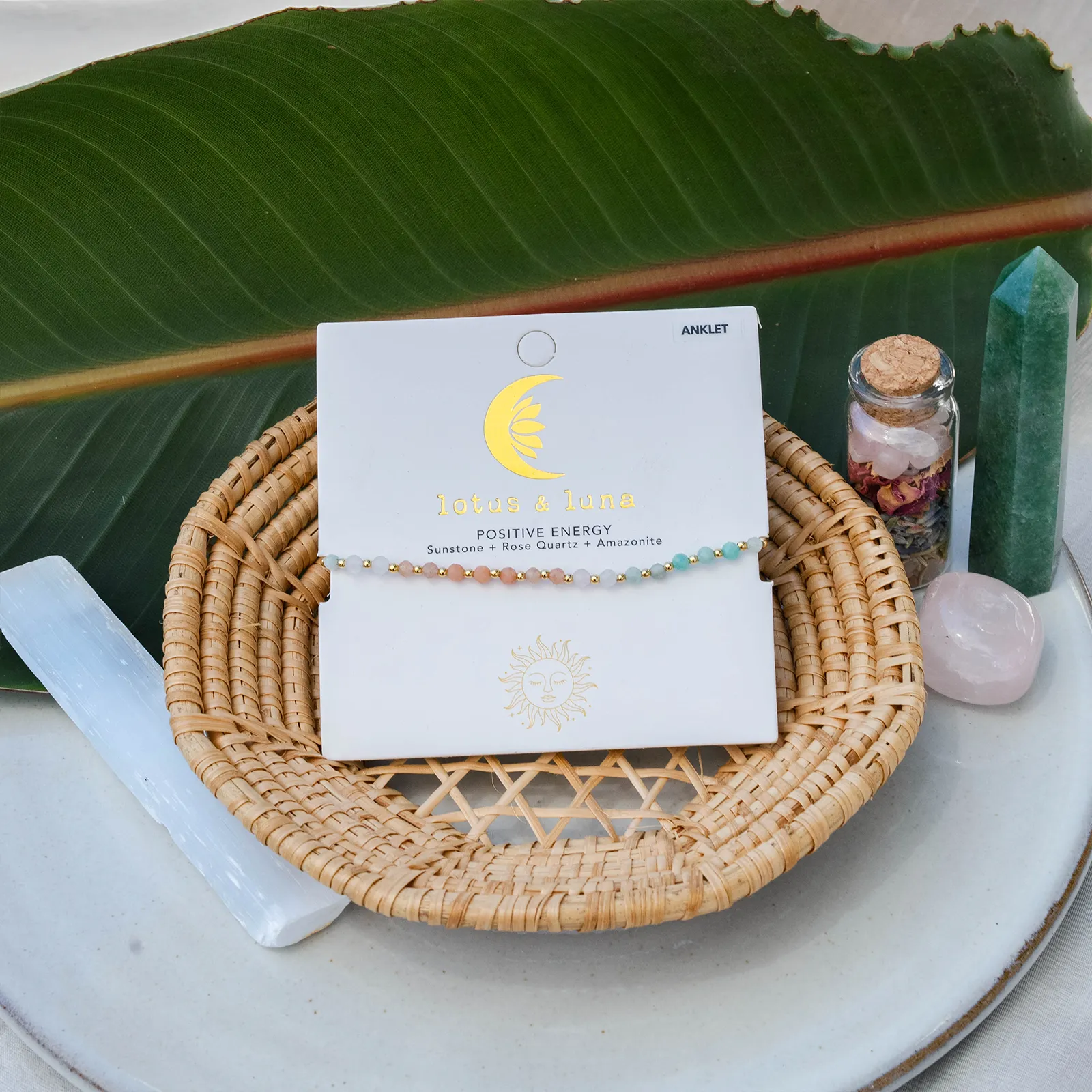 Positive Energy 3mm Healing Anklet sold by Lotus & Luna product image thumbnail 3