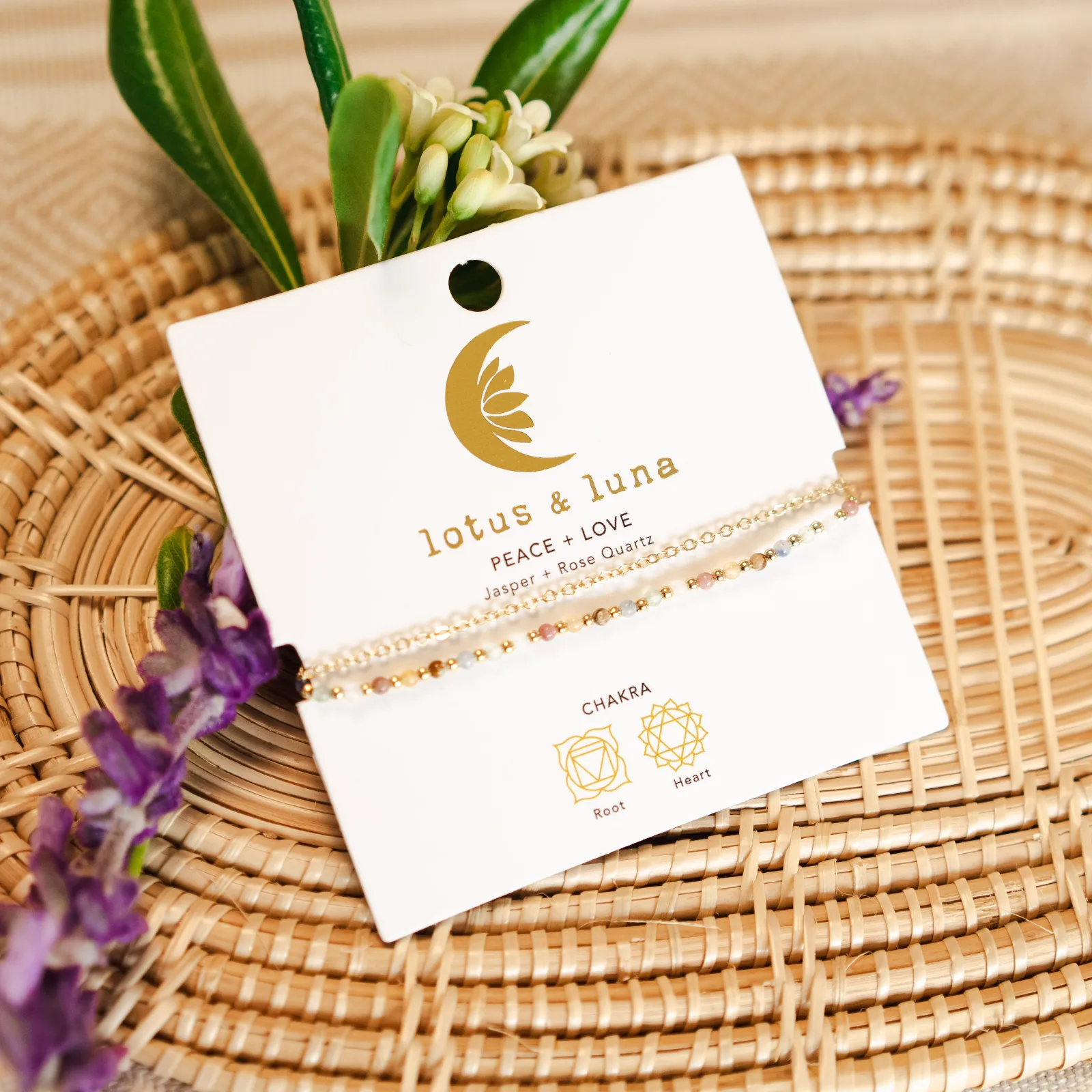 Peace + Love 2mm Layered Healing Bracelet sold by Lotus & Luna product image thumbnail 5