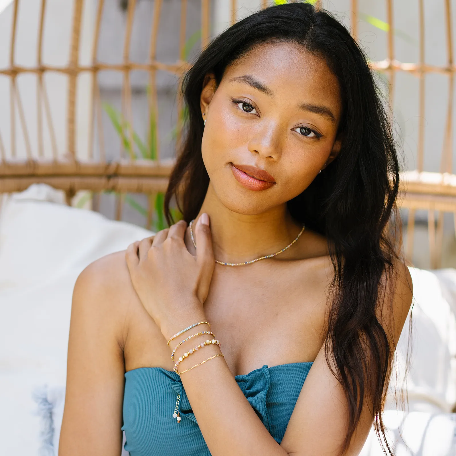 Peace + Love 2mm Layered Healing Bracelet sold by Lotus & Luna product image thumbnail 3