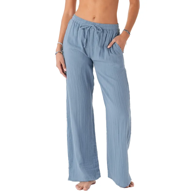 Elemental Blue Cotton Cabana Pants made by Lotus & Luna