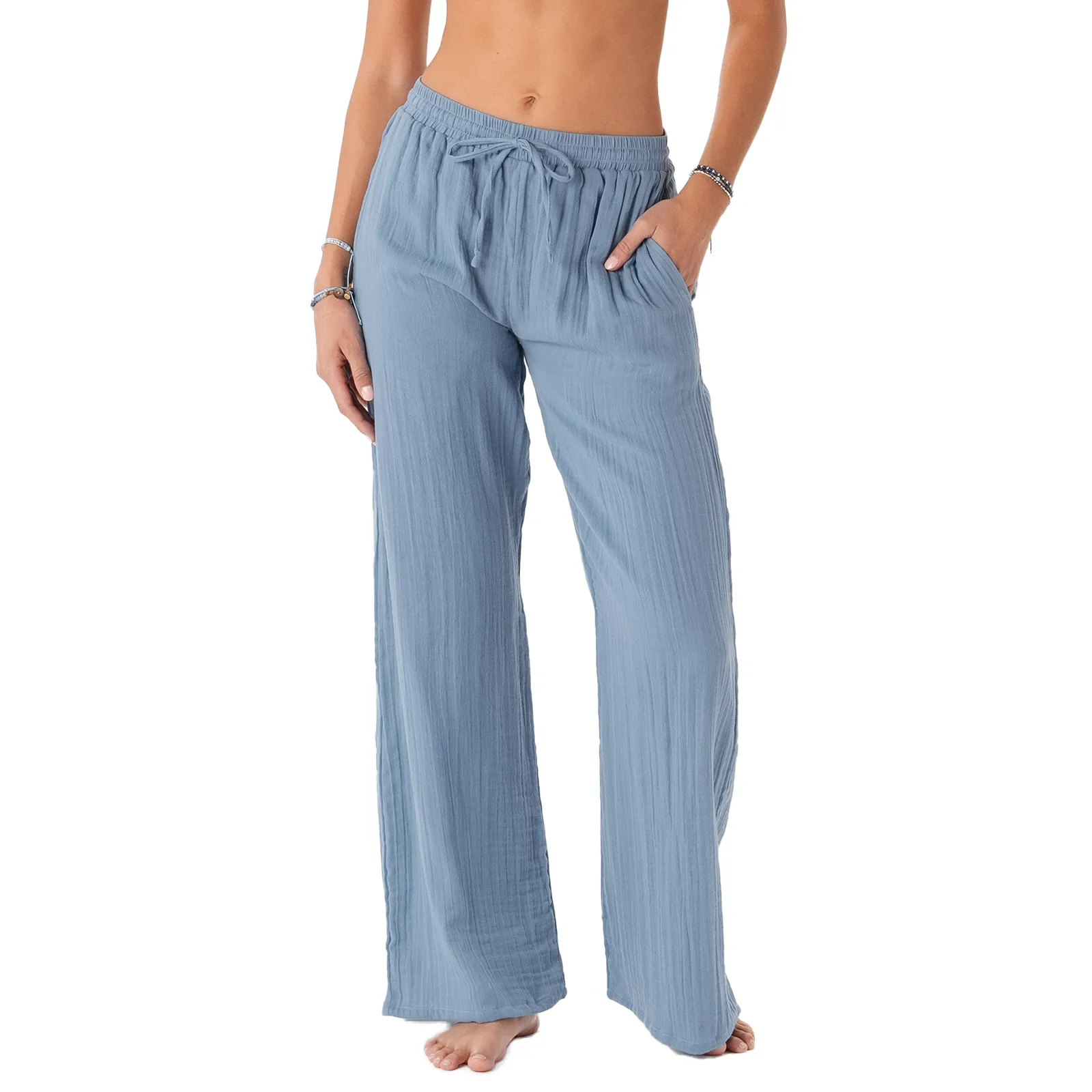 Elemental Blue Cotton Cabana Pants sold by Lotus & Luna