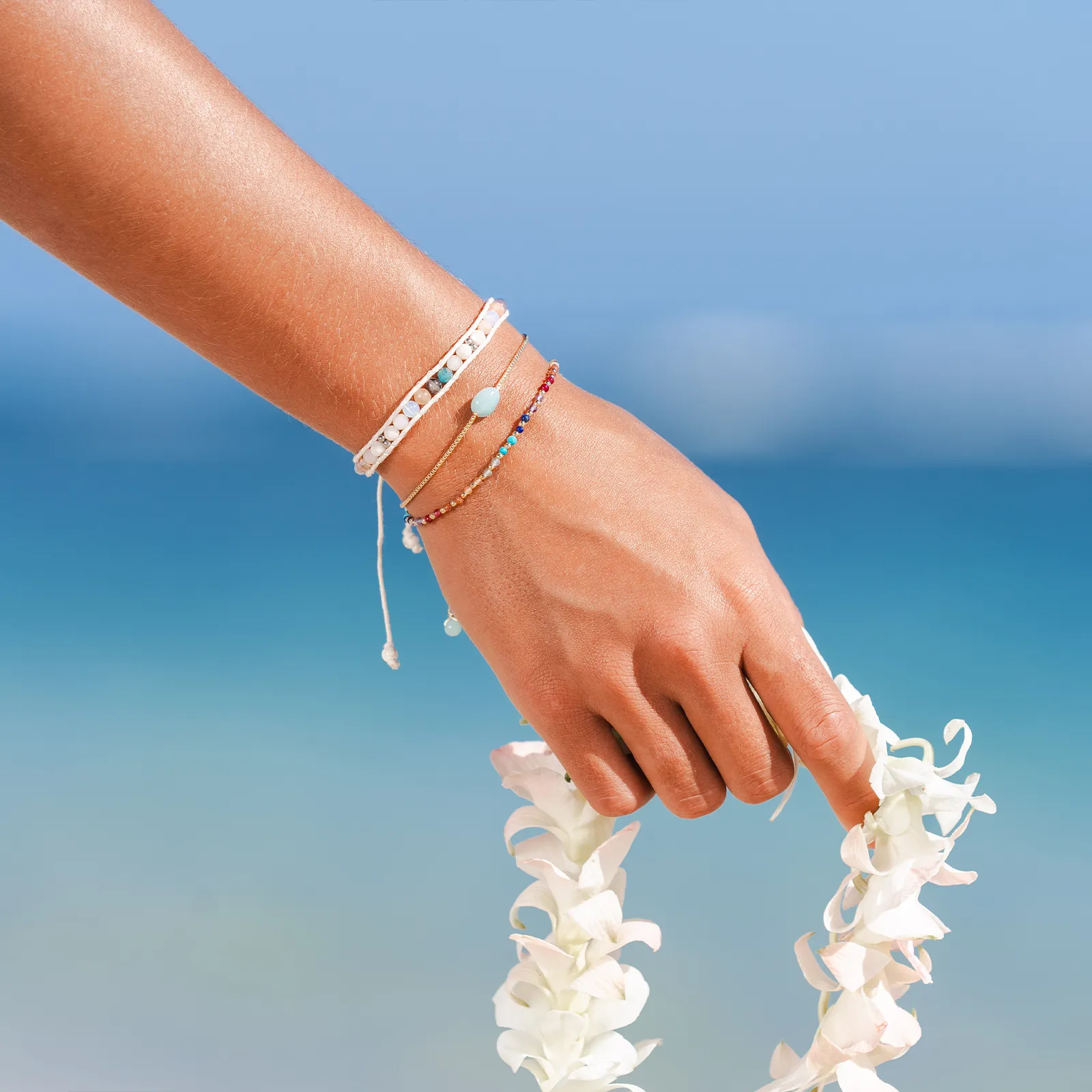 Aloha State of Mind 2mm Metal Accent Healing Bracelet sold by Lotus & Luna product image thumbnail 2
