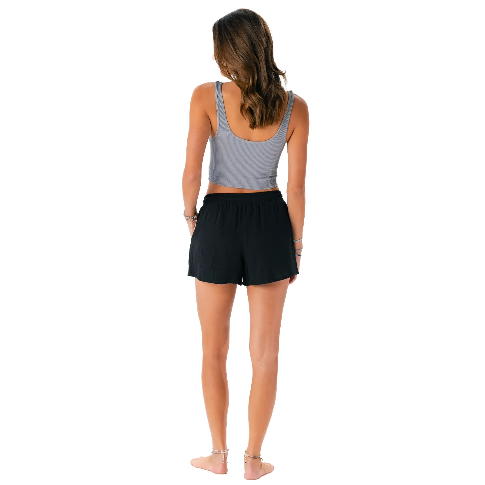 Black Cotton Cabana Shorts sold by Lotus & Luna product image thumbnail 5