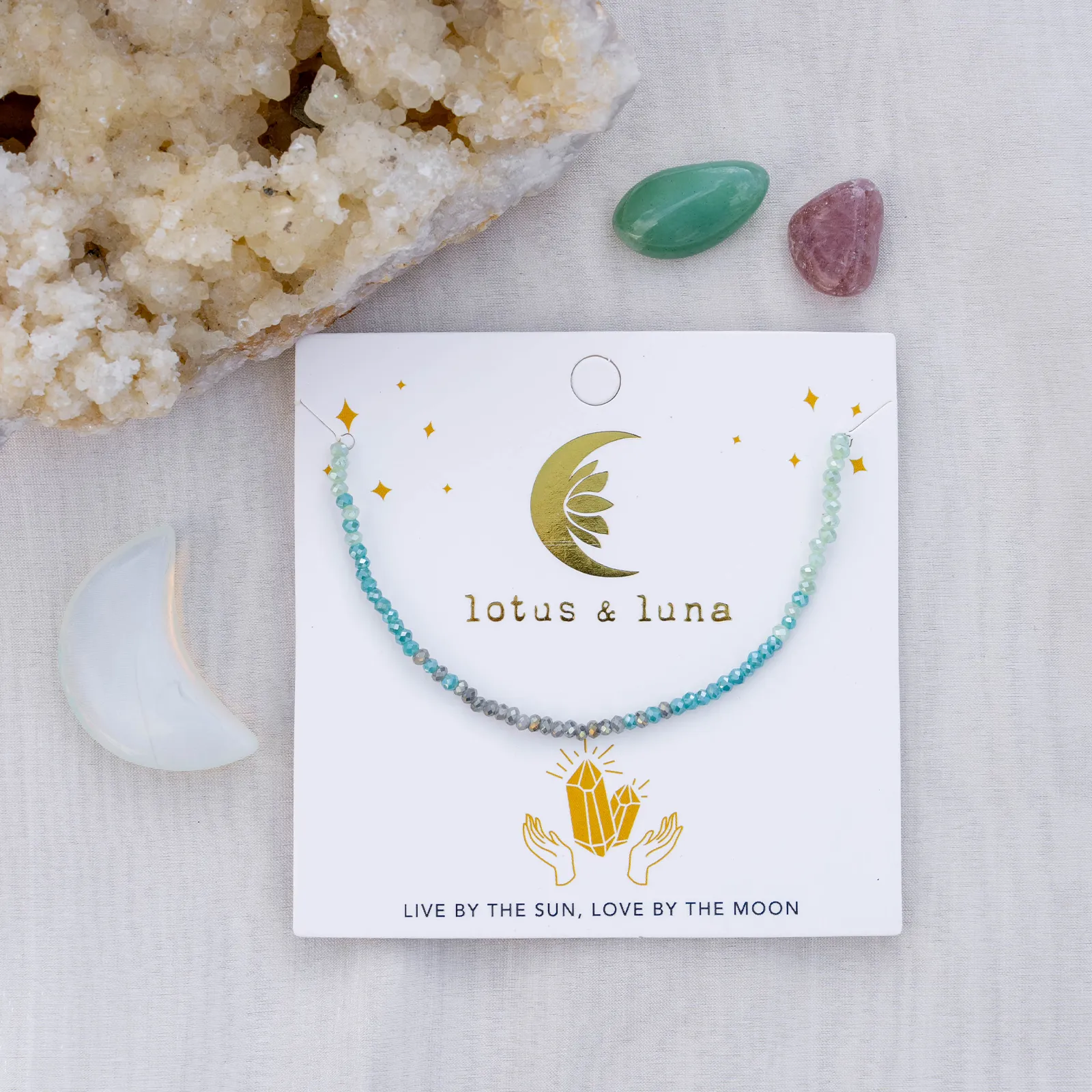 "Live by the Sun, Love by the Moon" Goddess Necklace sold by Lotus & Luna product image thumbnail 4