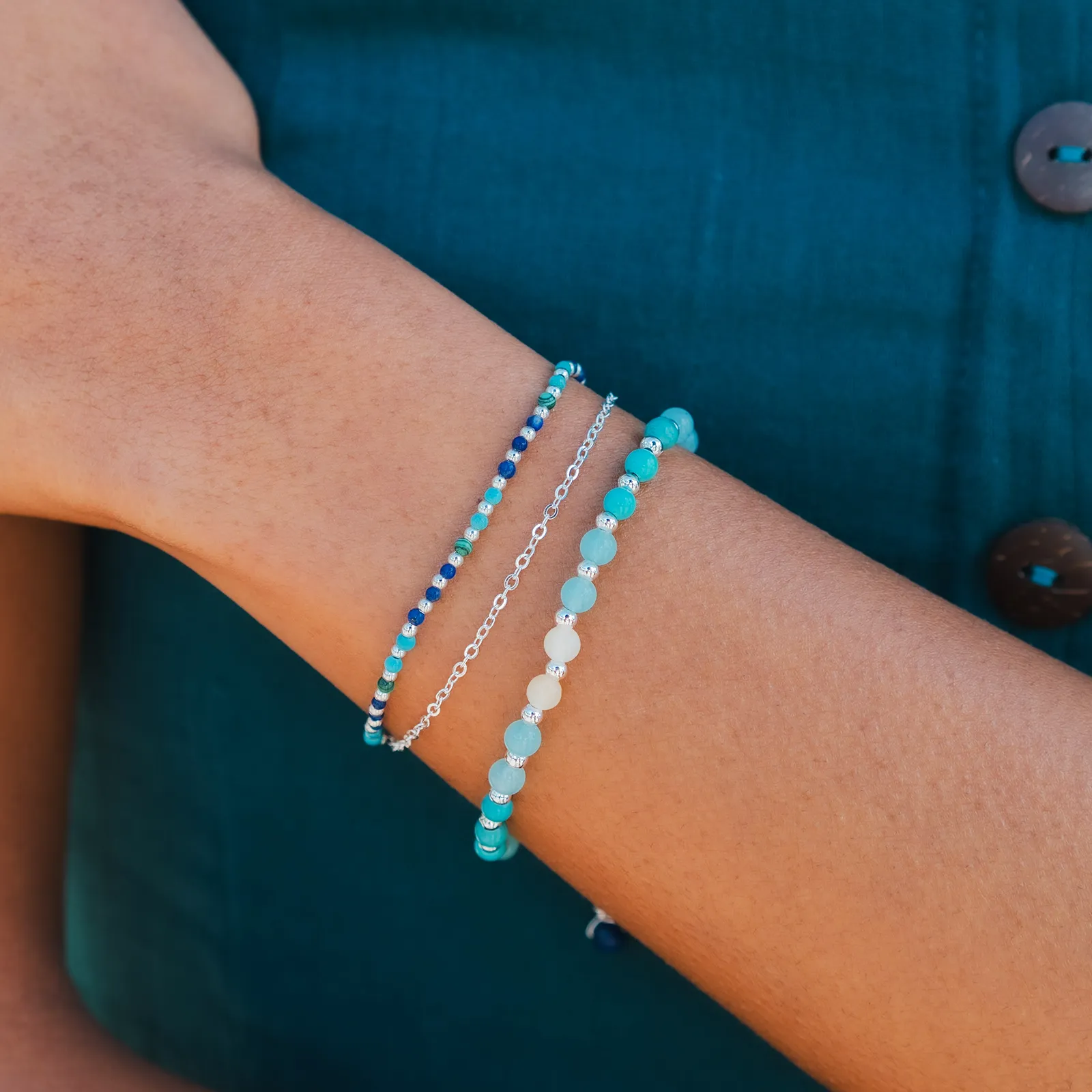 Anti-Anxiety + Healing 4mm Metal Accent Healing Bracelet sold by Lotus & Luna product image thumbnail 2