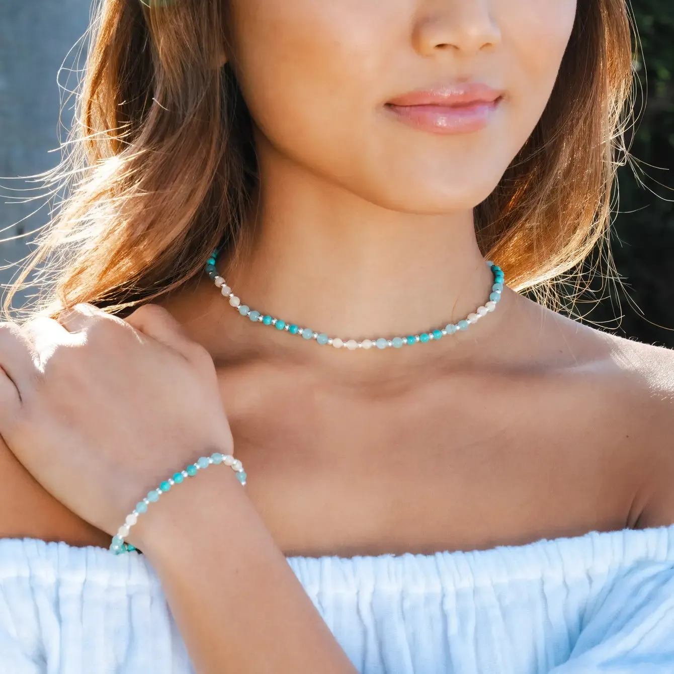 Anti-Anxiety + Healing 4mm Metal Accent Healing Bracelet sold by Lotus & Luna product image thumbnail 4