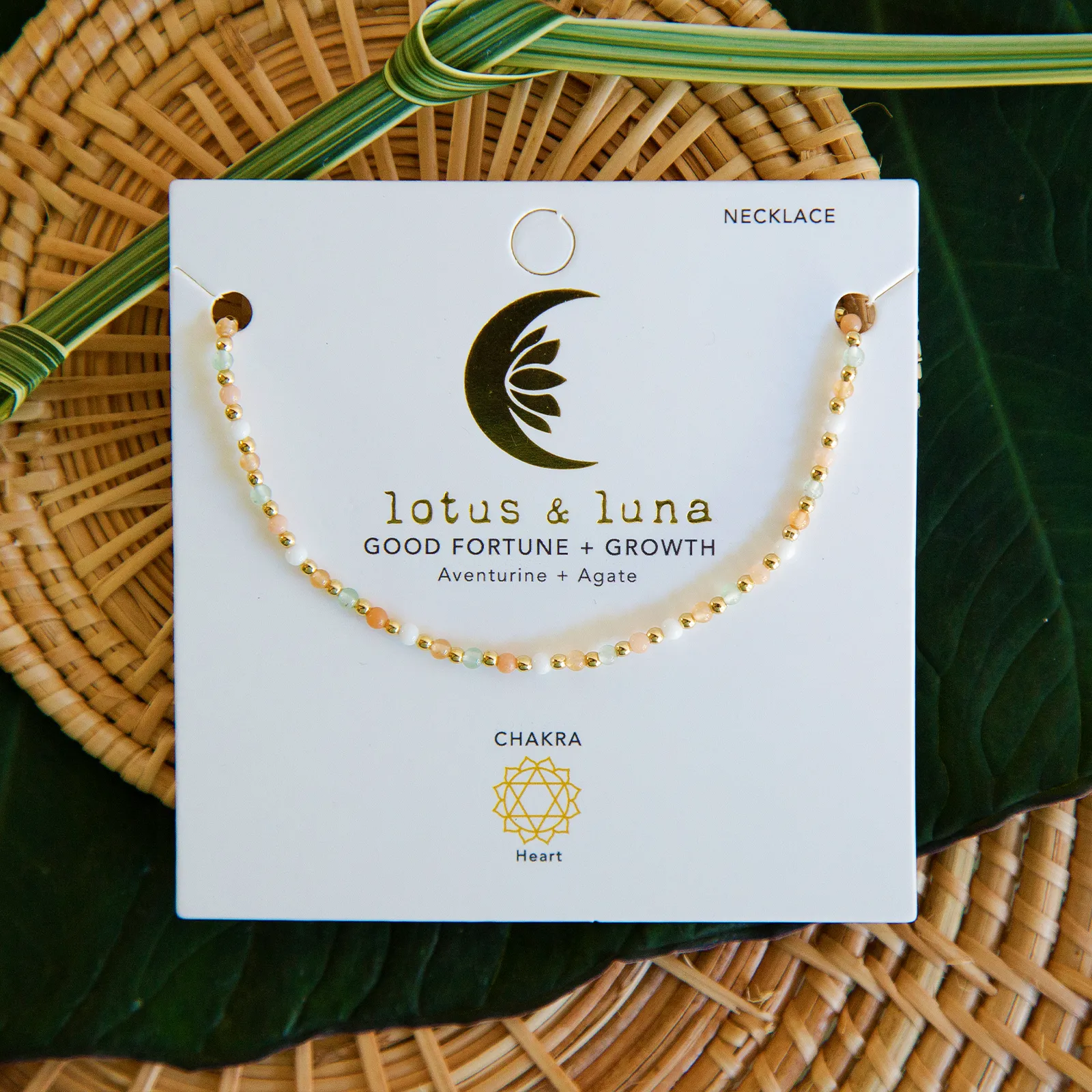 Good Fortune + Growth 2mm Metal Accent Healing Necklace sold by Lotus & Luna product image thumbnail 4