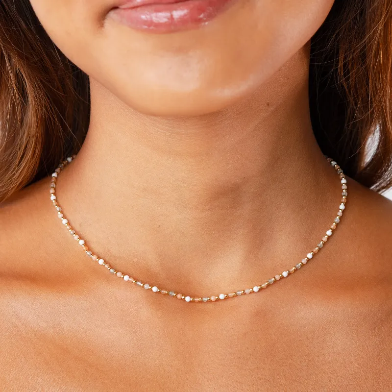 Good Fortune + Growth 2mm Metal Accent Healing Necklace sold by Lotus & Luna