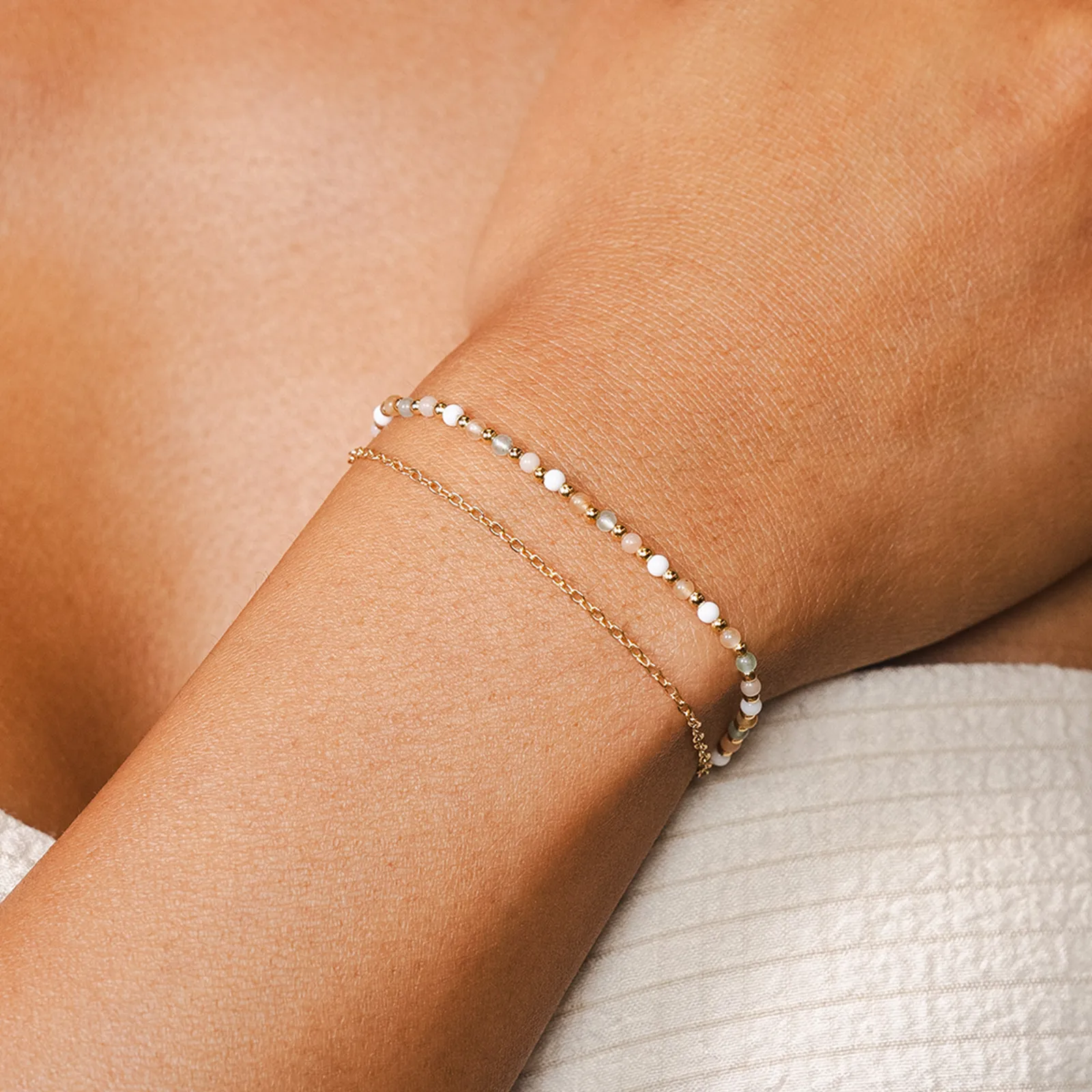 Good Fortune + Growth 2mm Layered Healing Bracelet sold by Lotus & Luna product image thumbnail 2