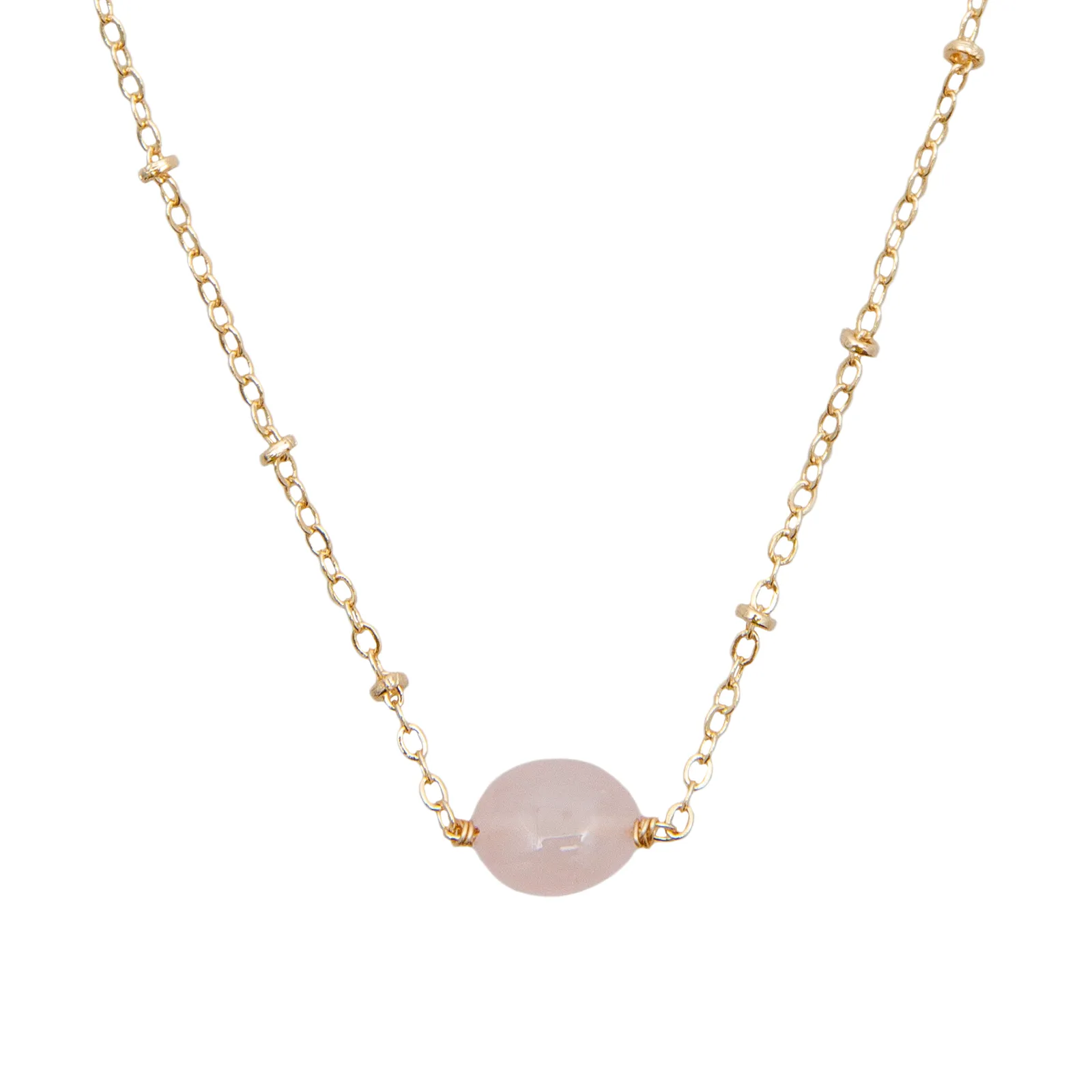 Rose Quartz Necklace sold by Lotus & Luna product image thumbnail 4