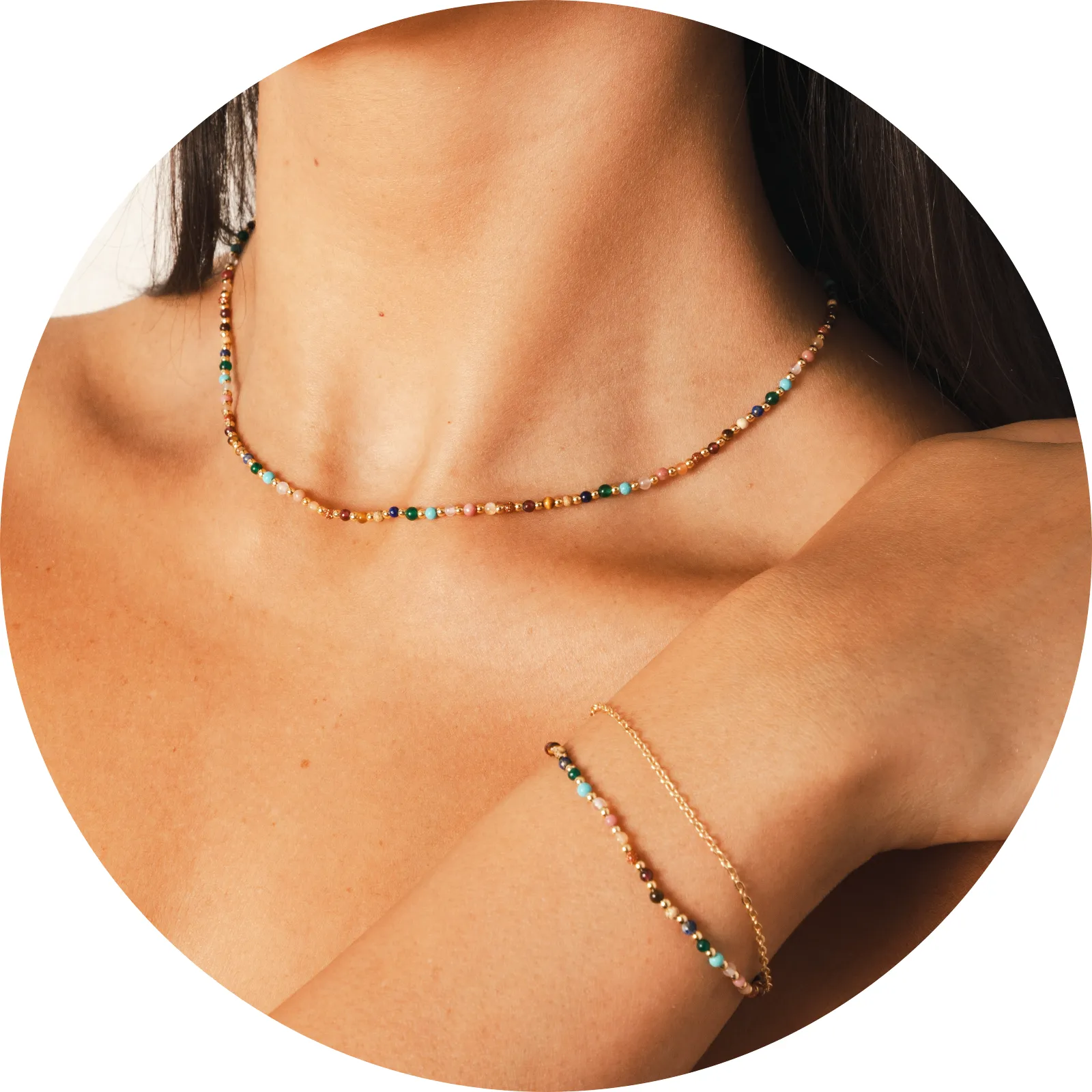 Master Healer 2mm Necklace + Layered Bracelet Set sold by Lotus & Luna product image thumbnail 2