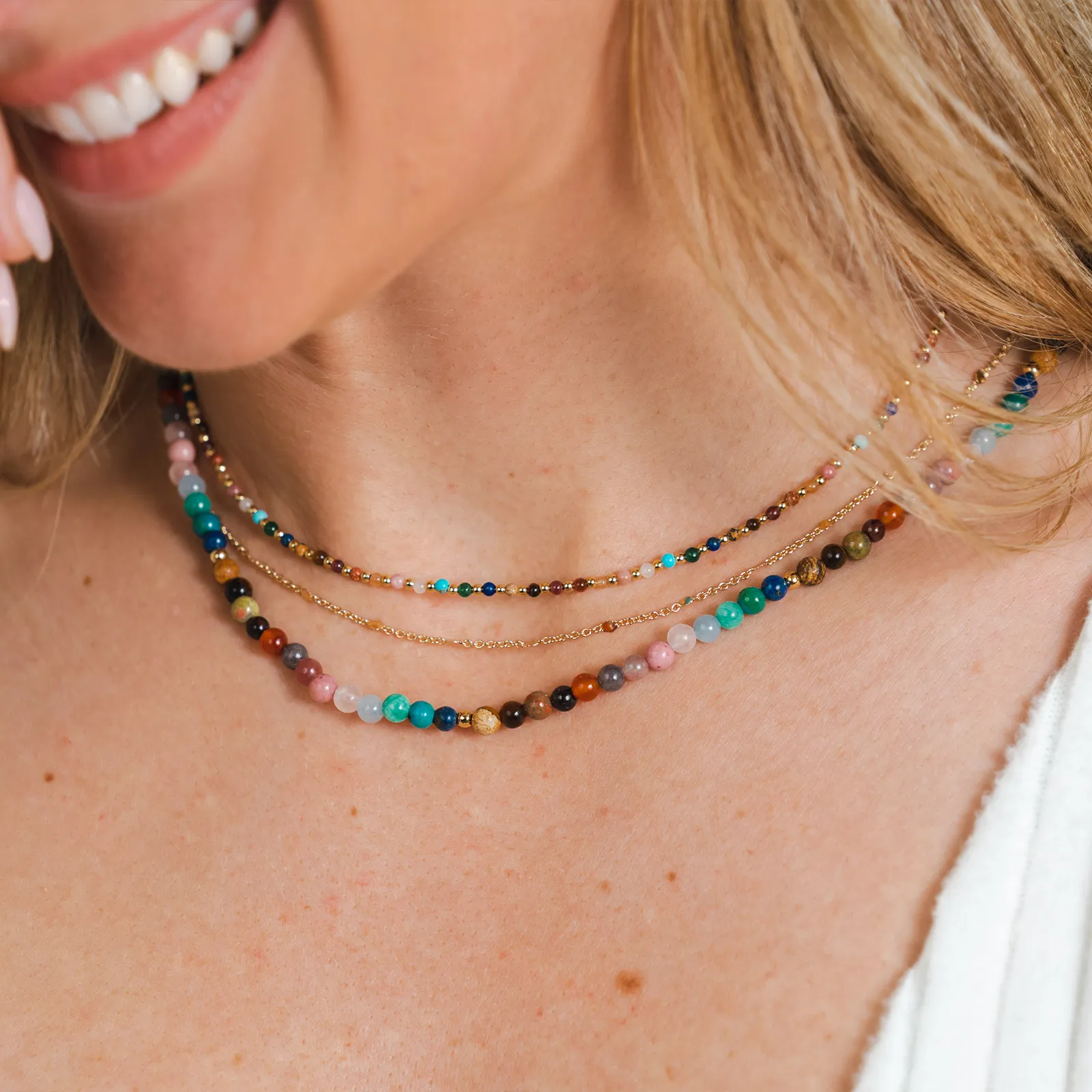 2mm + 4mm Master Healer Necklace Stack sold by Lotus & Luna product image thumbnail 3